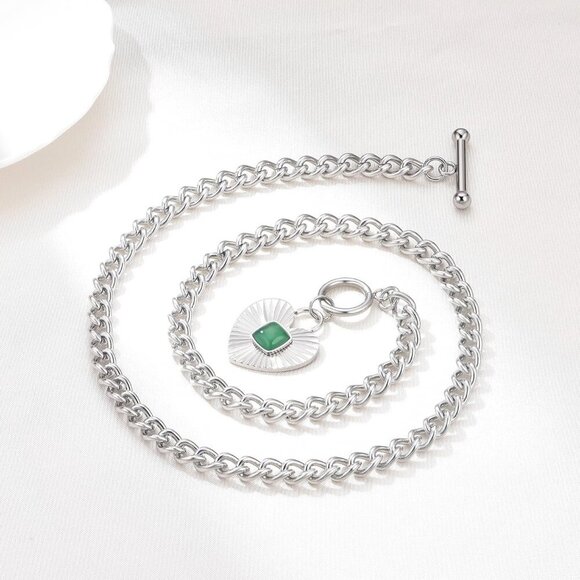 2-Tone Interlocking | Sunburst Heart | CZ Evil Eye | Single Pearl | Love Heart P - Picture 5 of 7